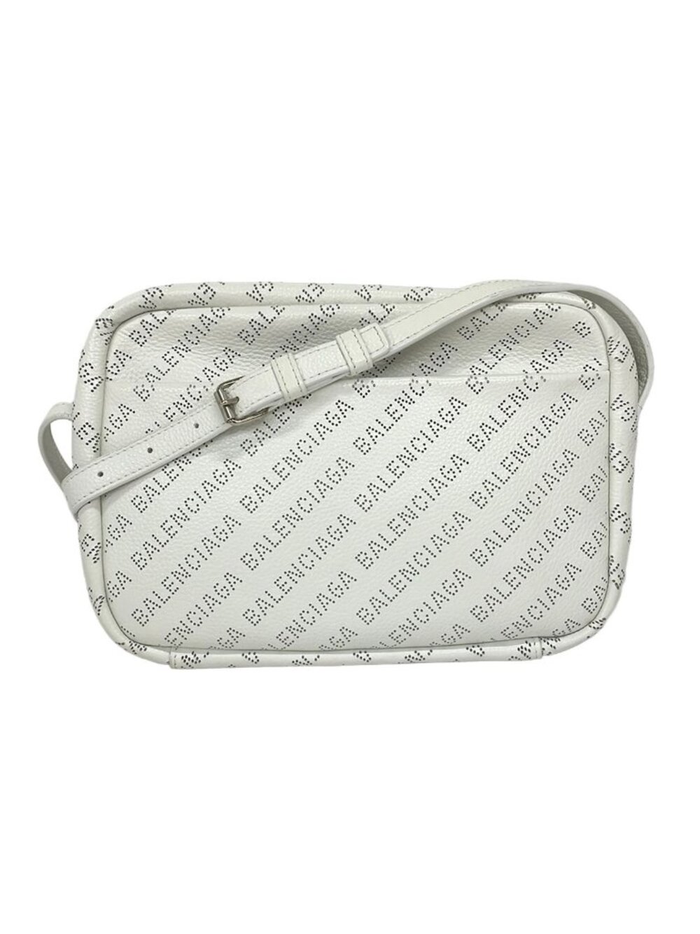 Balenciaga Shoulder Bag Everyday Medium White Perforated Leather